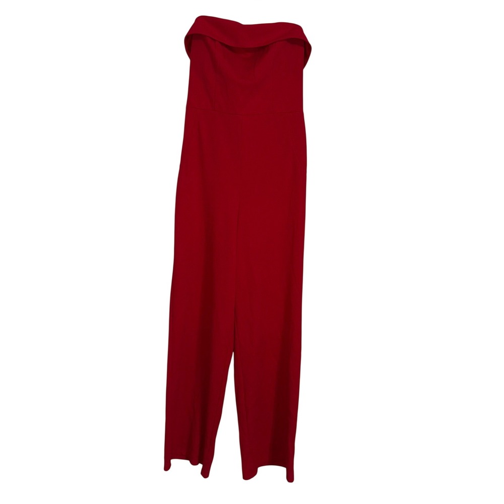 Crystal Sky‎ Red Strapless Off Shoulder Wide Leg Jumpsuit Women's Size S
